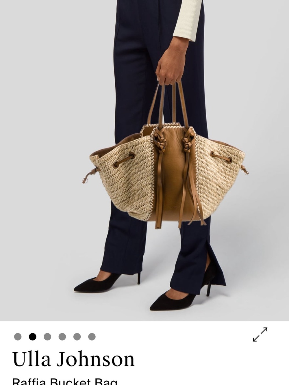 Ulla Johnson  Daphne tan leather and woven tote - Picture 5 of 8